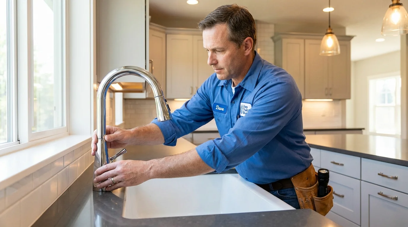 Kitchen faucet installation by Johns Plumbing LLC in Kalkaska